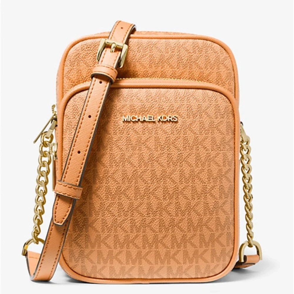 MICHAEL KORS Jet Set Travel Medium Signature Logo Crossbody Bag CIDER NWT